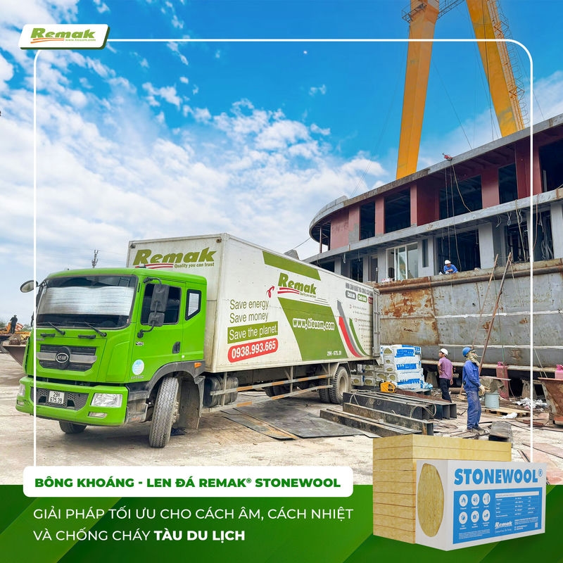 Bông Khoáng Remak® Stonewool – Giải Pháp Vượt Trội Số 1 Cho Cách Âm, Cách Nhiệt và Chống Cháy Ngành Đóng Tàu Du Lịch
