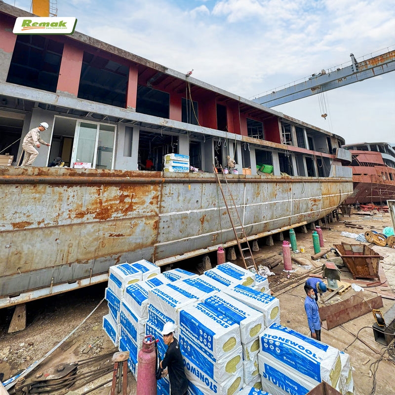 Chủ tàu hoàn toàn yên tâm về khả năng cách âm, cách nhiệt và chống cháy khi sử dụng bông khoáng Remak