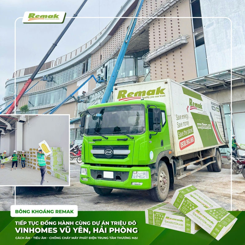 Bông Khoáng Remak® Rock Wool – Cách Âm, Cách Nhiệt, Chống Cháy Số 1 Cho Máy Phát Điện Thuộc Trung Tâm Thương Mại Vinhomes Vũ Yên, Hải Phòng